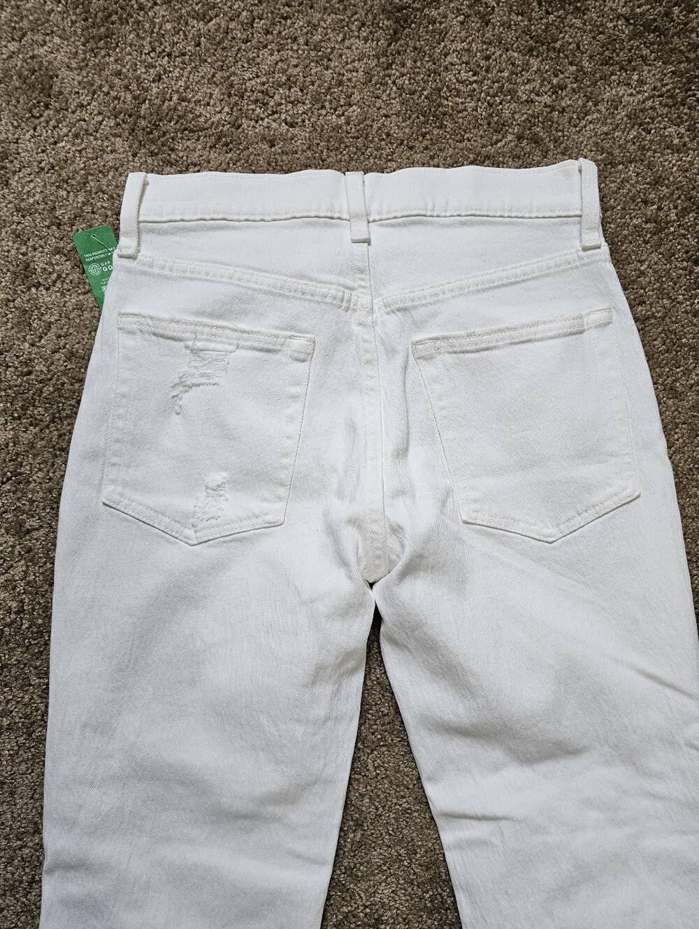 GAP Women's High-Rise Ivory Straight Leg Jeans - Picture 10 of 13